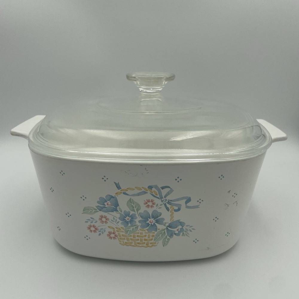 Vintage Corning Ware Country Cornflower A3B Casserole 3 Liter With Pyrex Lid A9C